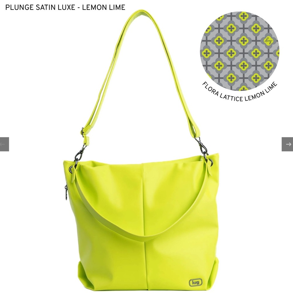 Lug Plunge Satin Luxe VL Carry-All Crossbody Bag Lemon Lime